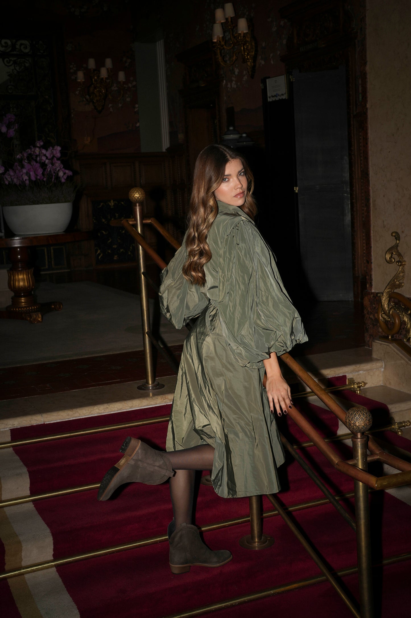 Botas em pele castanho