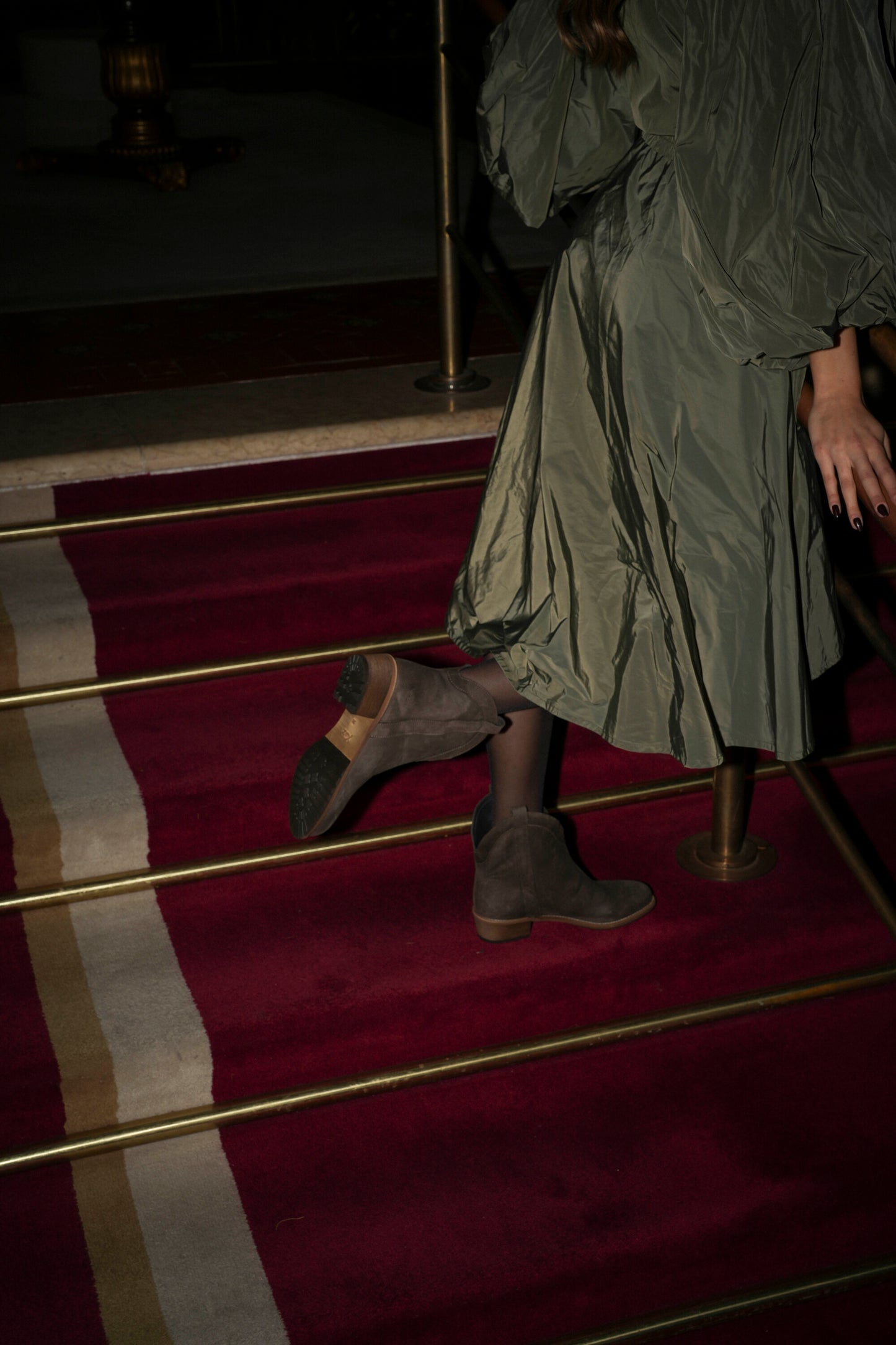 Botas em pele castanho