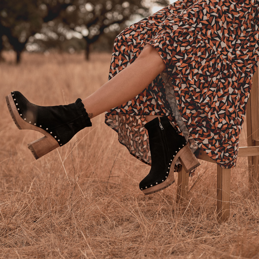 Black high heel boots