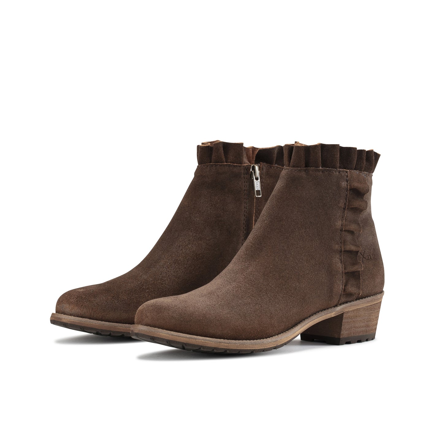 Boot with Brown Frill